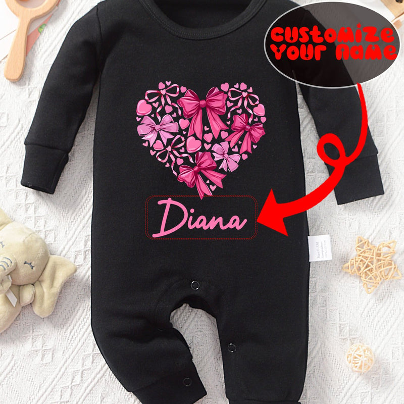 Pure Long-Sleeve Print Bodysuit, Casual Long-Sleeve Jumpsuit for Autumn.