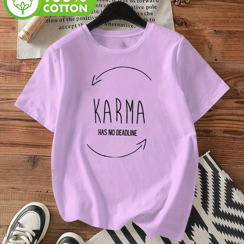 Women's Stylish Printed Round Neck Short-Sleeve T-Shirt.