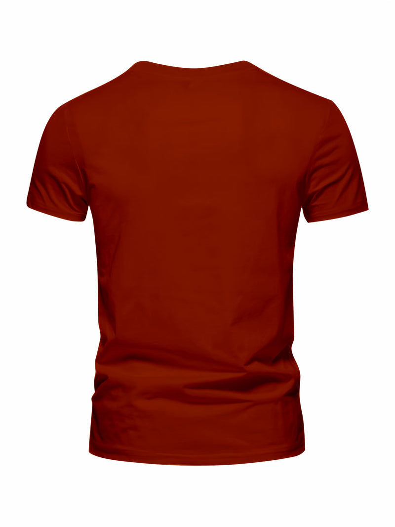 3pcs Men's Casual Short-sleeve Cotton Crew Neck T-shirt Set.