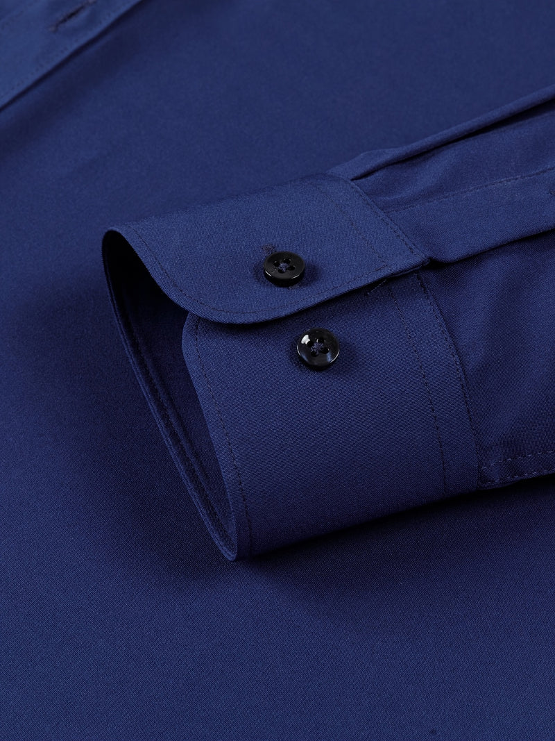 Two-Piece Set of Men's Solid Color Elastic Shirts.