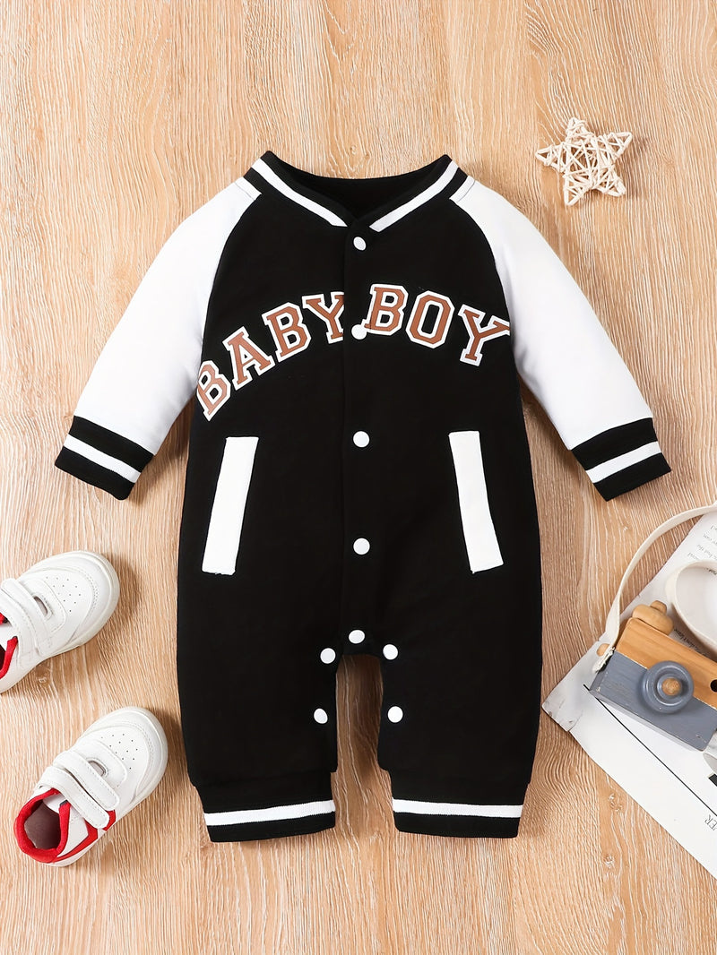 Spring And Autumn Baby Boy BABYBOY  Round Neck.