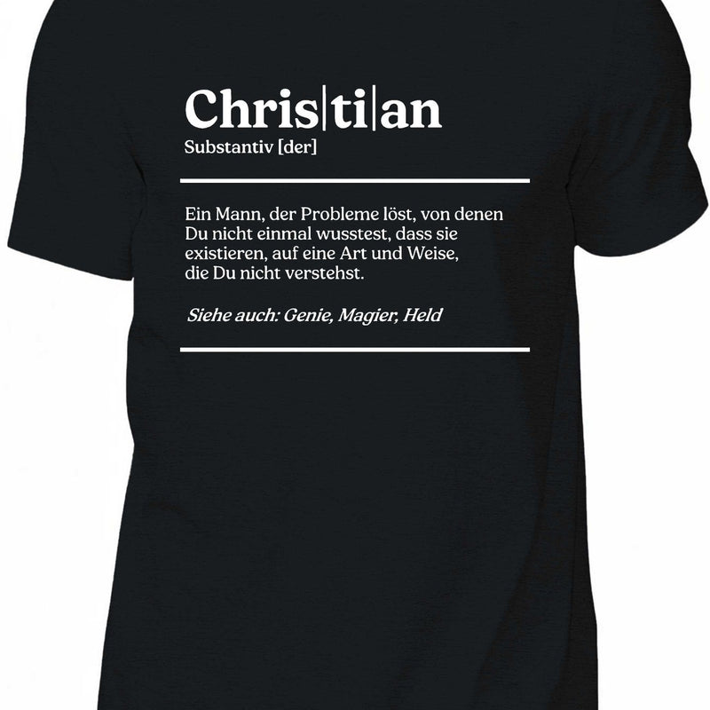 Men's Summer T-Shirt with a Fun Christian German Name And Short Sleeves.