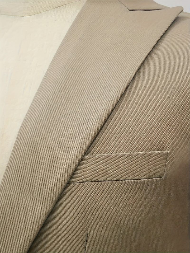 Men's Classic One-Button Suit - 3pcs Suit.