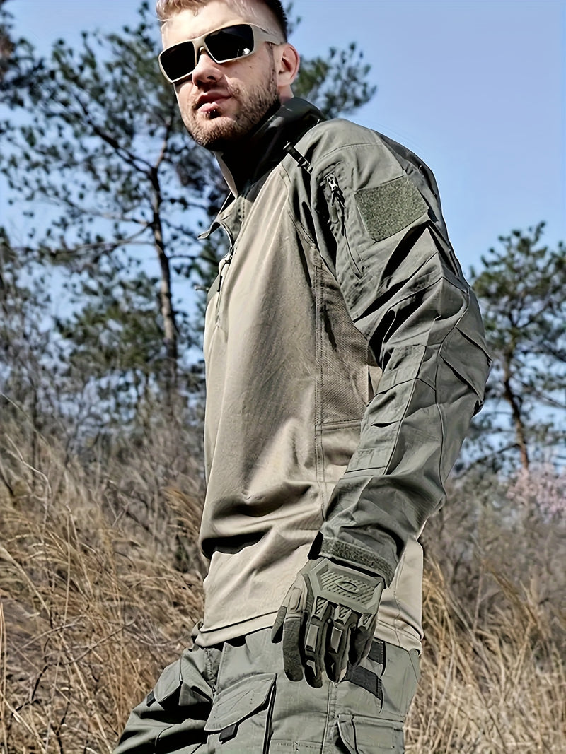 Men's Outdoor Sports Leisure Outfit Consisting of a Long-Sleeve Top And Pants.