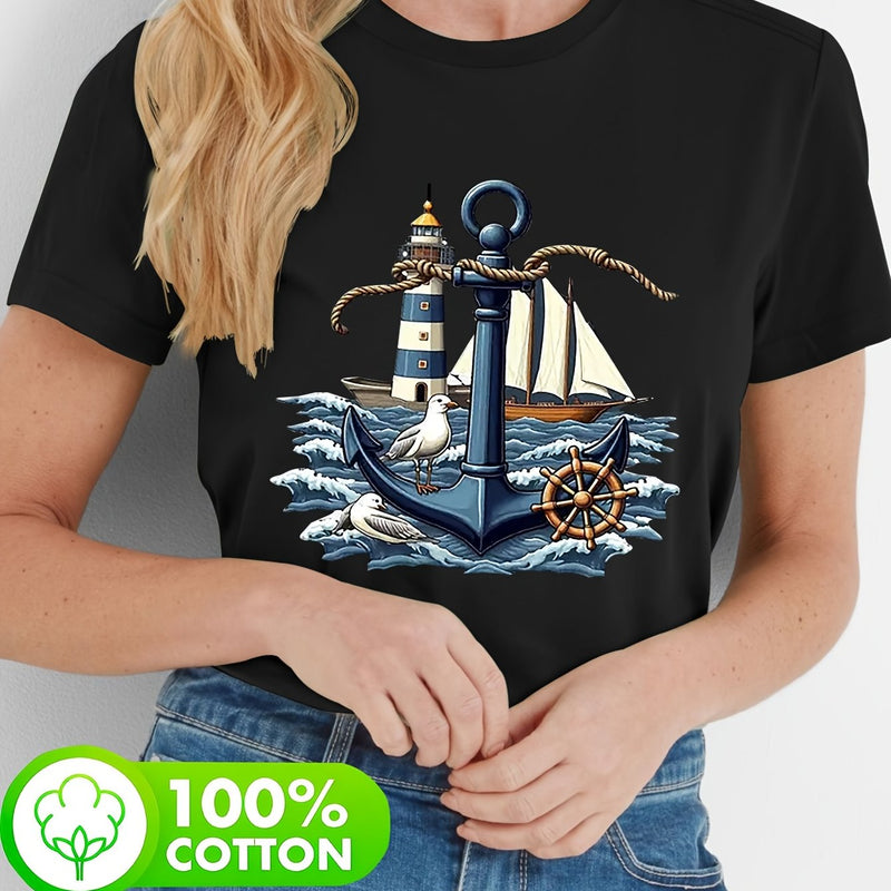 Women’s Short-Sleeve Round Neck T-Shirt.