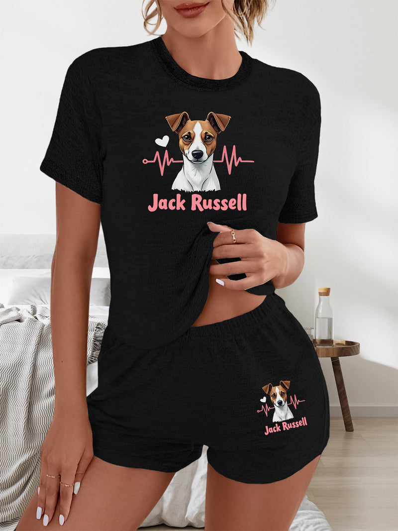 Women's Casual Graphic Print T-Shirt and Shorts.