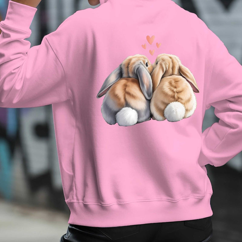 Cute Rabbit Back Women's casual sweatshirt back printed fashionable.