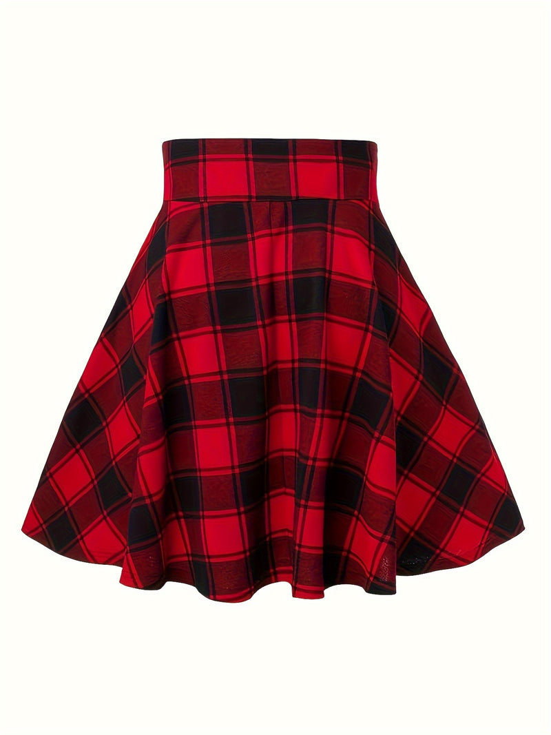 Directional Women's Waist-Tied Plaid Skirt.