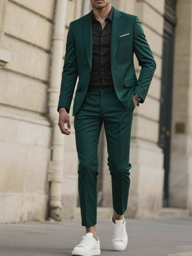 Set of 2 Men'S Tailored Black Suit - Long Sleeve.