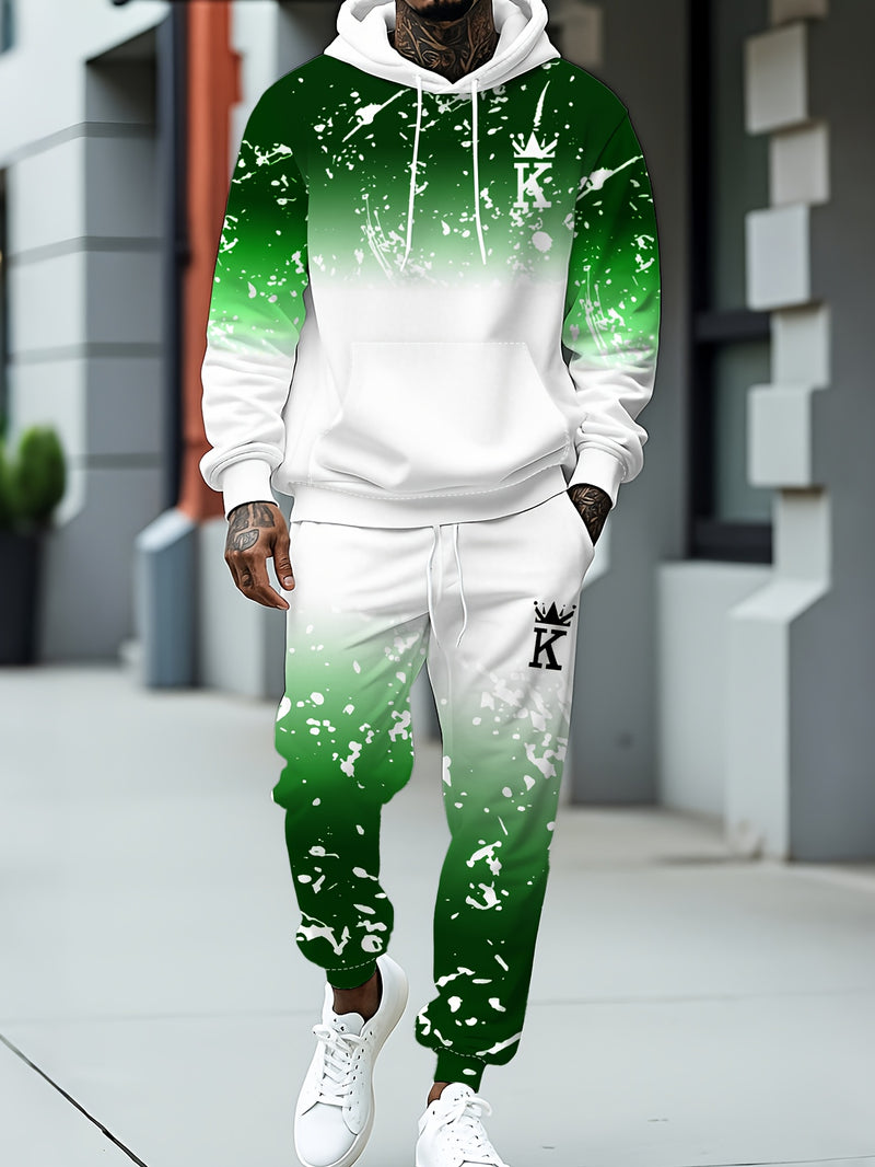 Men's Casual Sportswear Set - Fashionable American Letter.