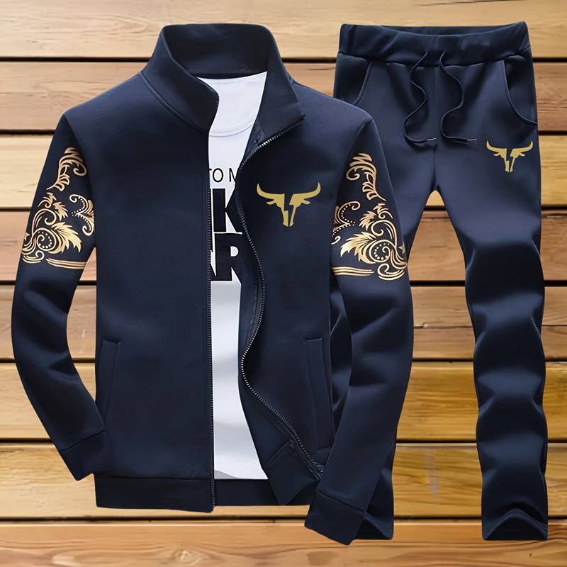 Men's Casual Sportswear Set: Two-Piece Suit.