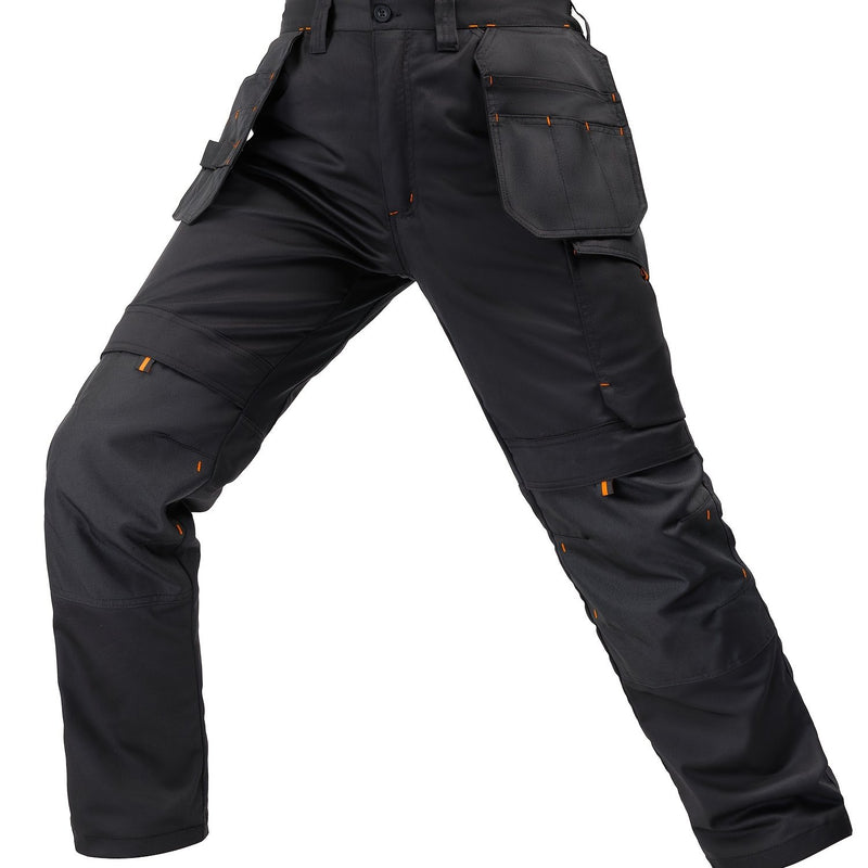 Men's Elastic Cargo Pants with Multiple Pockets, All-Season Style.