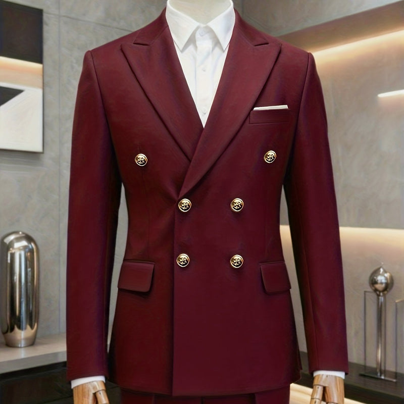 Men'S Premium Two-Piece Suit - Tailored Business Casual Blazer And Trousers.