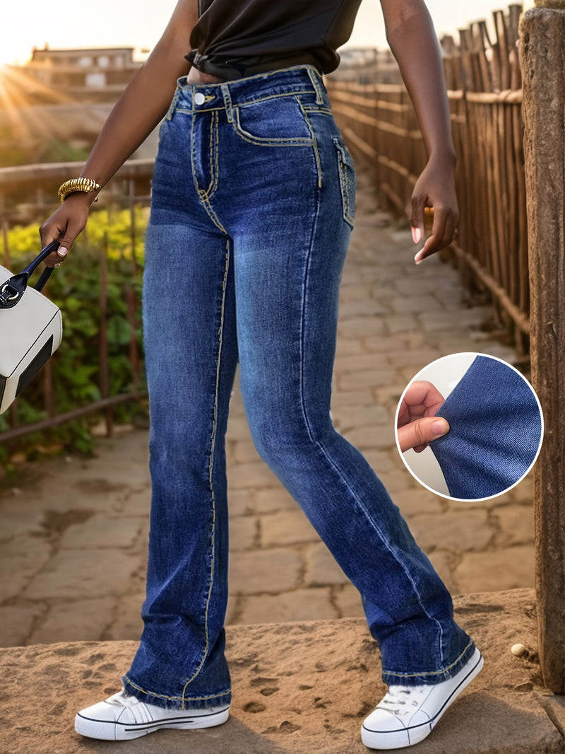 New Women's Elastic High Waist Smooth and Soft Denim Pants.