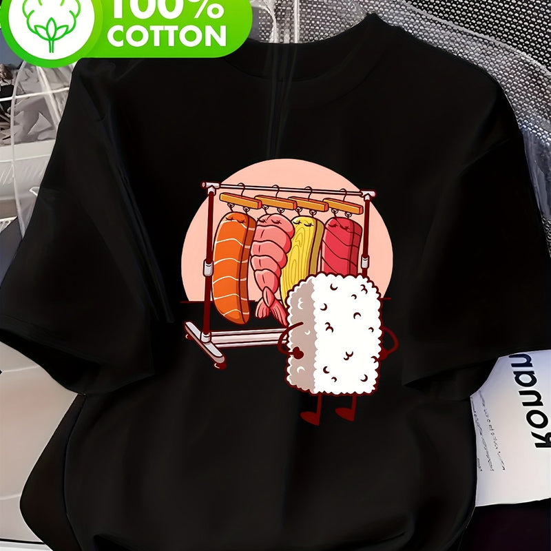 Women's Sushi Graphic Print T-Shirt.