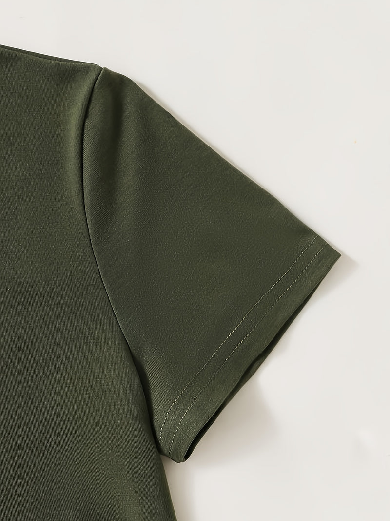 Round neck T-shirt in small and plus sizes, summer/spring Women's top.