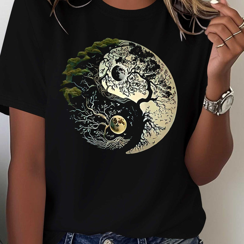 Women's Tai Chi Yin Yang Symbol T-Shirt.