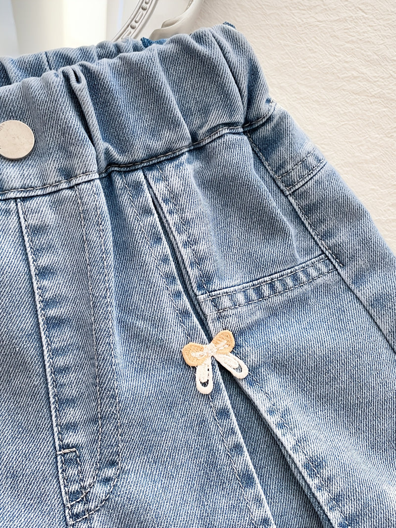 Girls' Denim Shorts! Soft, Washed Denim Fabric Is Skin-Friendly And Breathable.