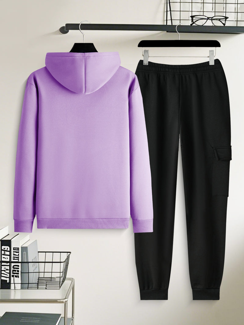 Men's Casual 2pcs Set, Fashion Long Sleeve Streetwear Hoodie.