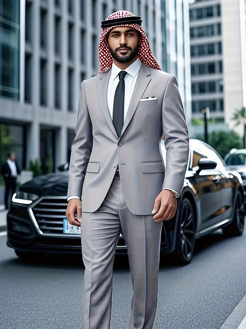 Men'S High-Quality New Two-Piece Suit, Trendy Business Casual Style.