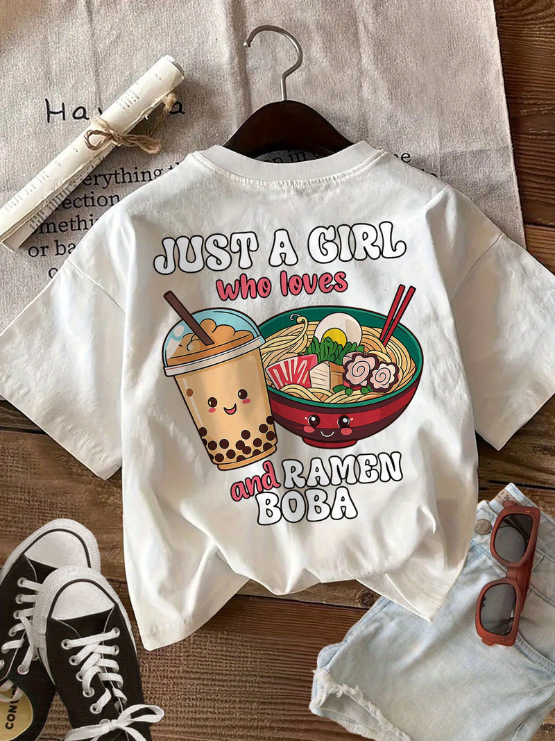 Women’s Graphic Print T-shirt, Short Sleeve Crew Neck Casual.