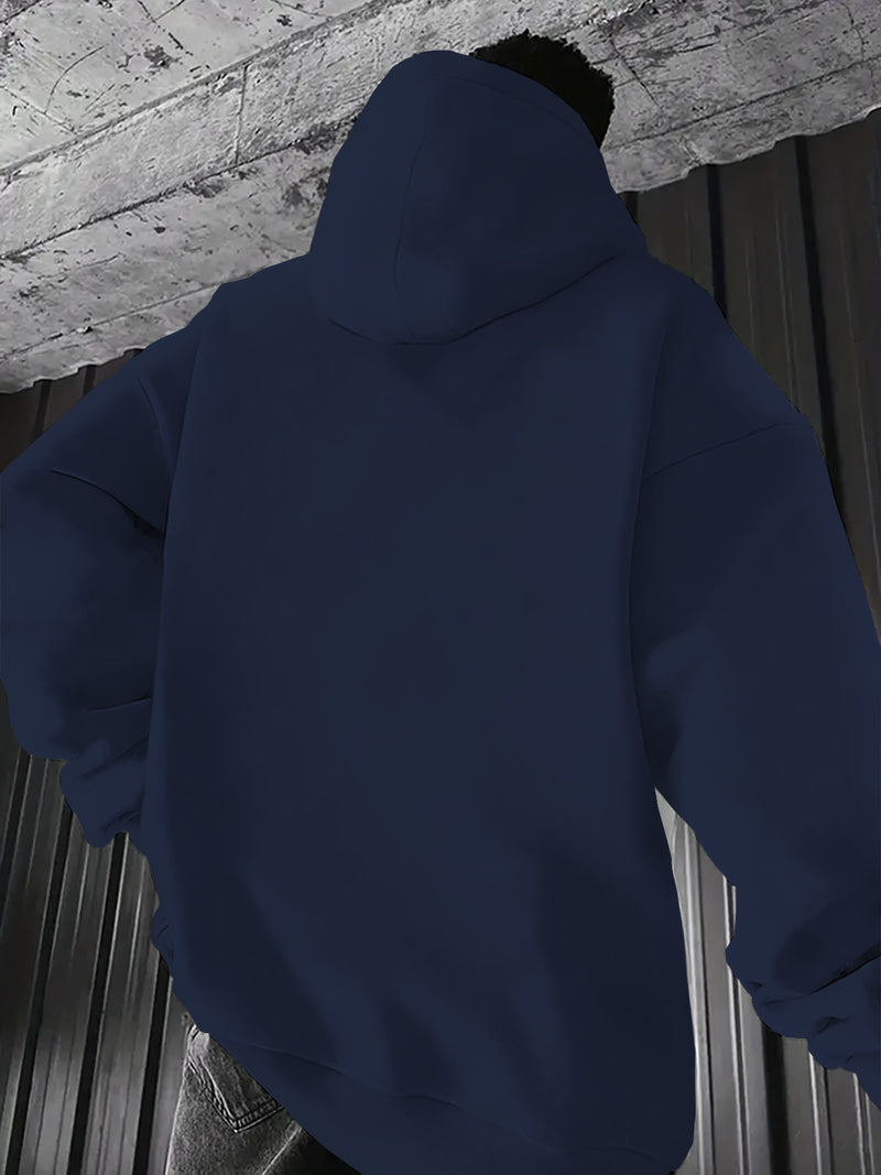 Men's Hoodie with a Heartbeat And Speed Motorcycle Print.