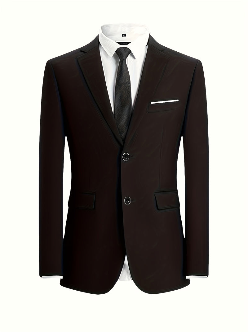 3pcs Men's Suit Set, All-Season Business Wedding Party, Suit Jacket,