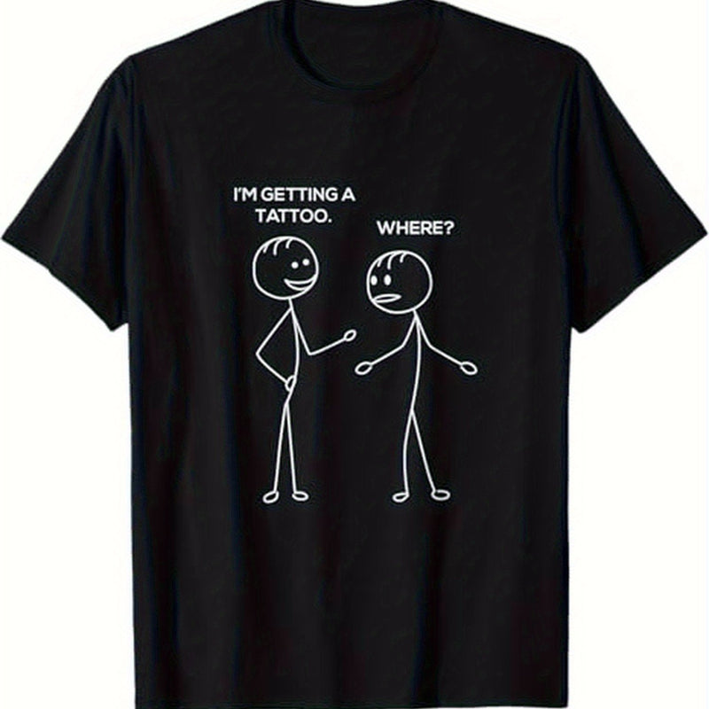 Men's Funny Stick Figure Graphic T-Shirt.