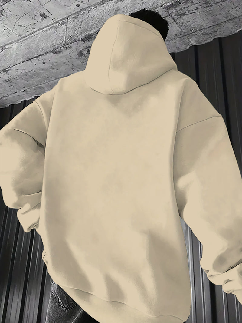 Men's Hoodie with a Heartbeat And Speed Motorcycle Print.
