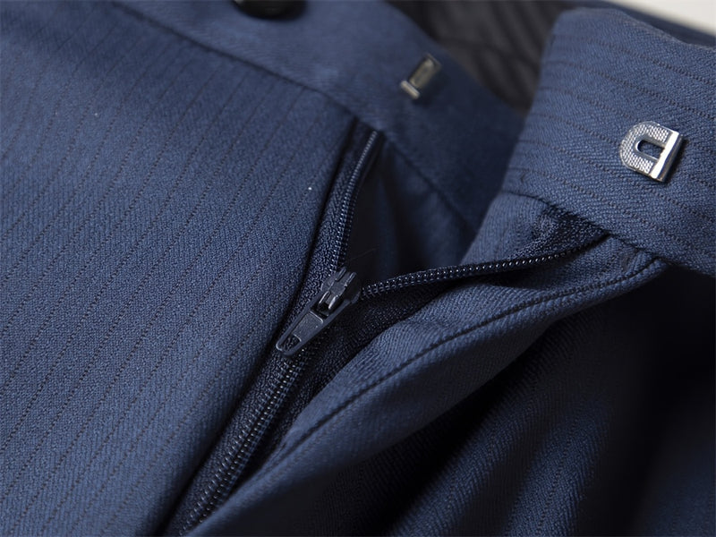 Men's Double-Breasted Suit Set, Casual Formal Wear.