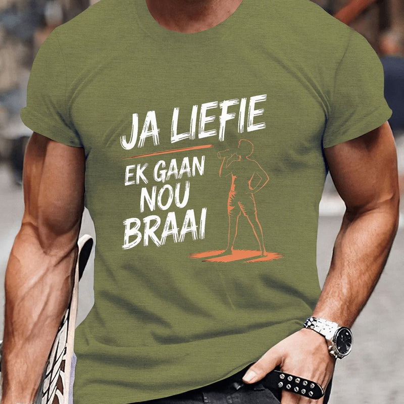 Men's Round Crew Neck Short Sleeve Tee, casual T-Shirt.