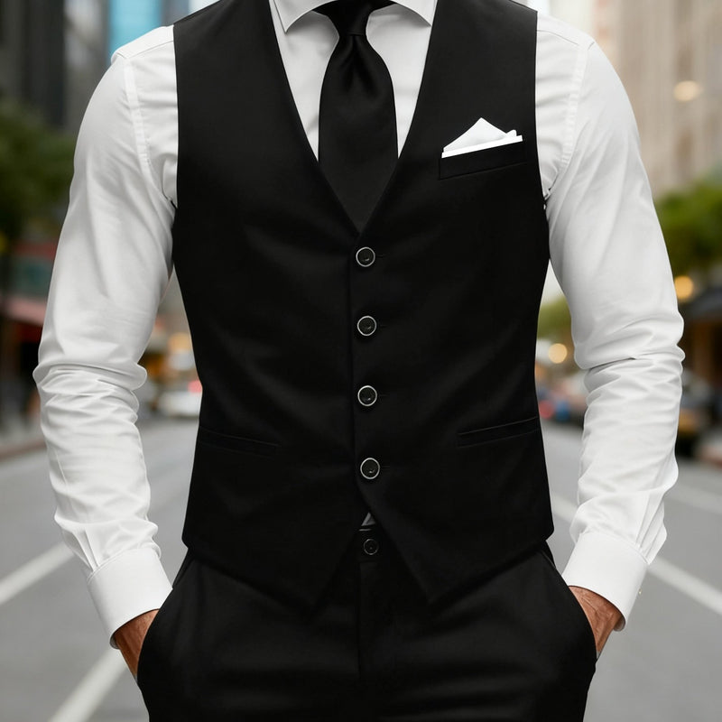 Men's 2pcs Suit, Consisting of a Vest And Dress Pants.