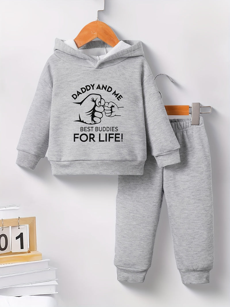 Boys' Autumn/Winter Casual English Letter Graphic Fist Bump.