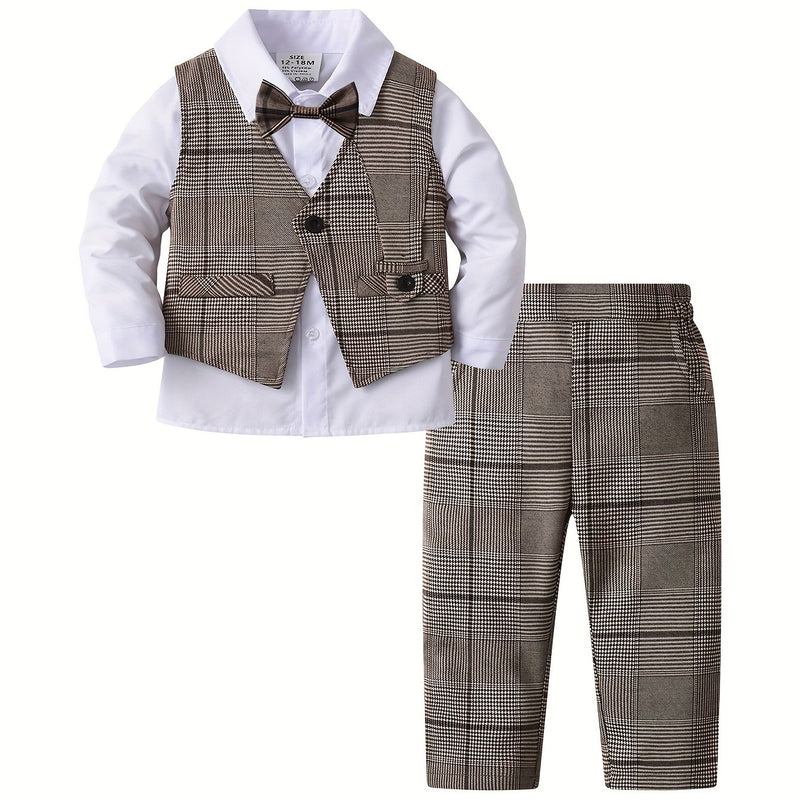 Gentleman Cute Baby Spring And Autumn 4pcs Set for Boys.