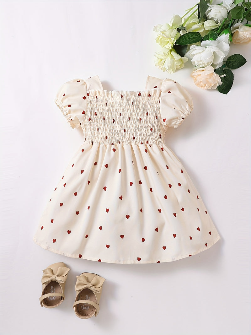 Ramadan Adorable Heart-Print Tunic Dress For Girls.