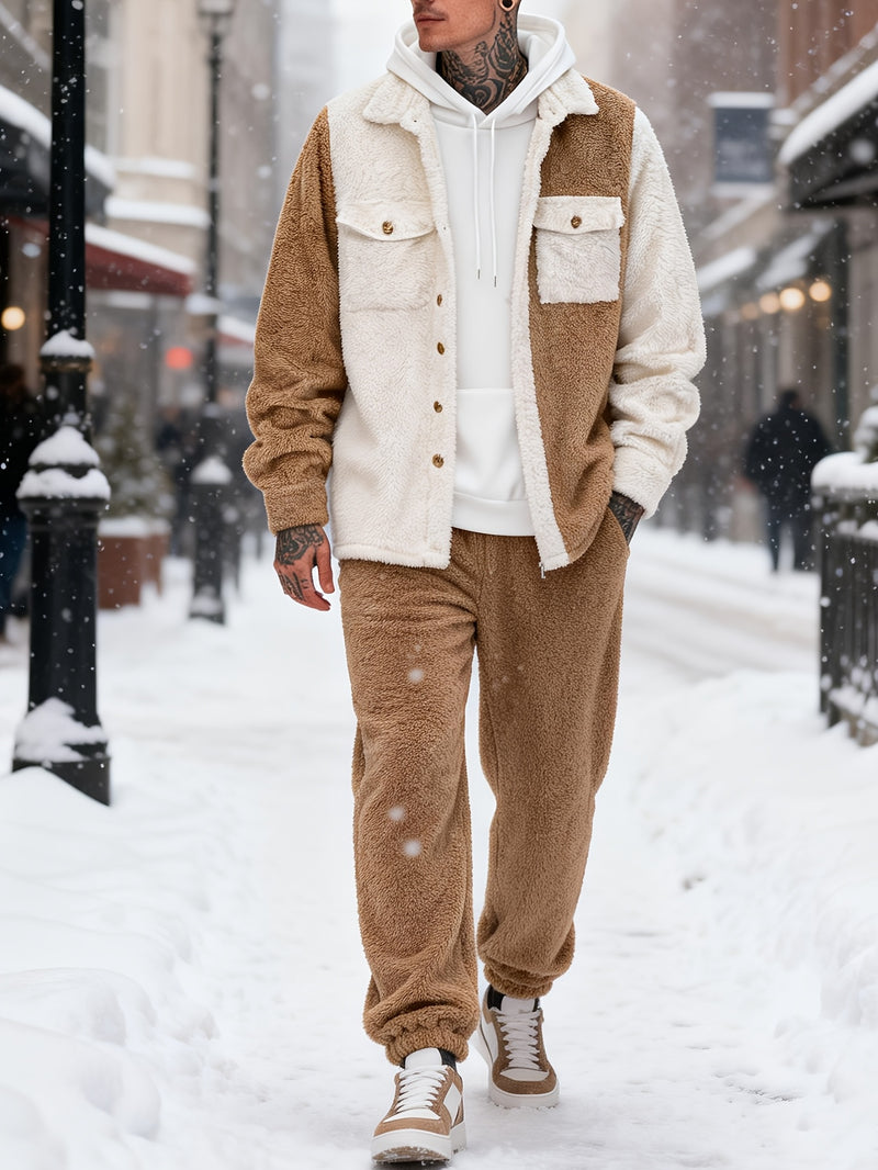 This Is a New Winter Casual Two-Piece Set for Men.