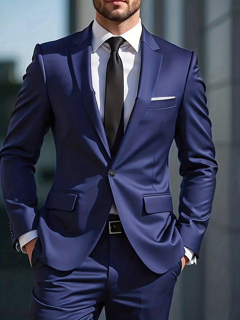 Set of 2 Men'S Formal And Wedding Suits,Tailored Jacket And Dress Trousers.