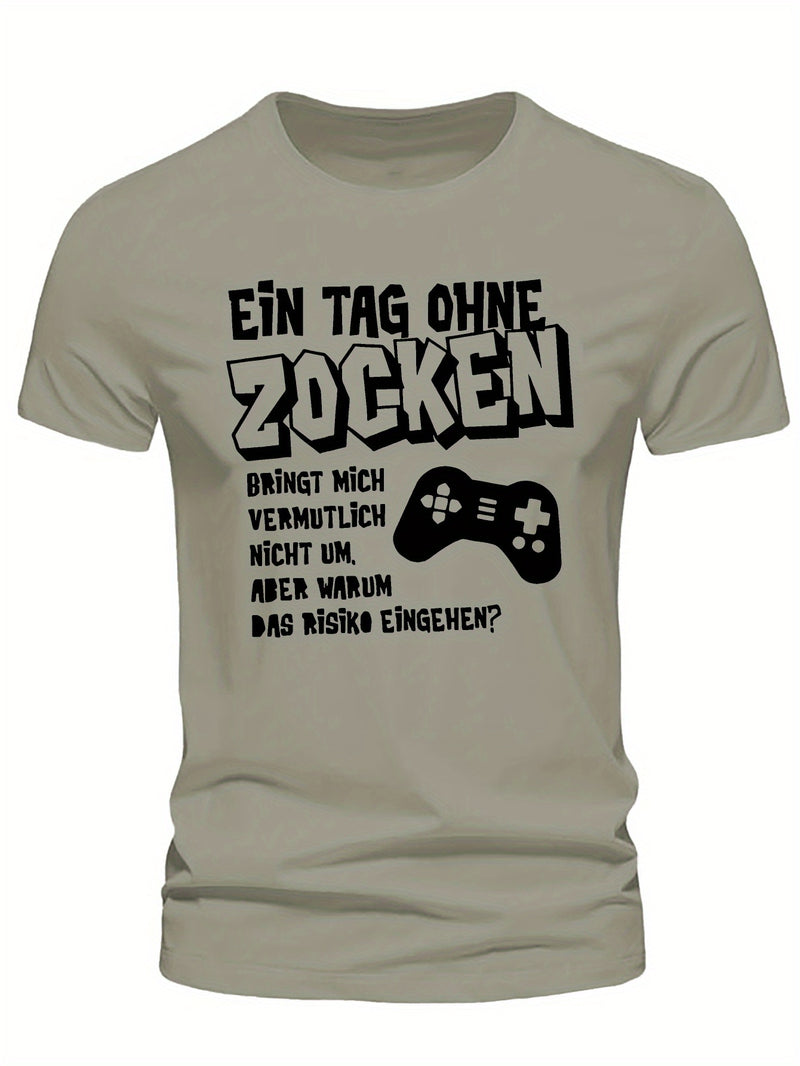 Men's Short-Sleeve Summer T-Shirt with German Streetwear Design.