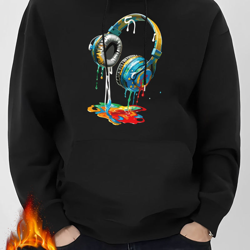 Men's Graffiti Headphone Print Hoodie.
