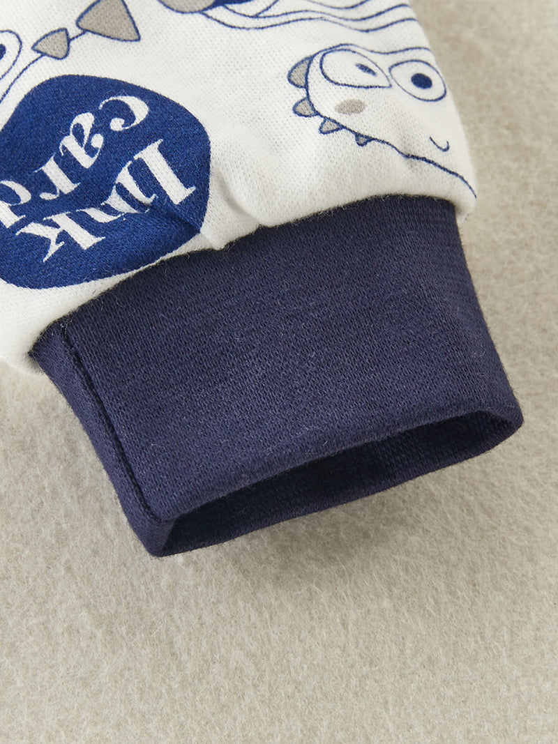 Toddler Boy Cartoon Letter Print Long Sleeve Sweater & Pants.