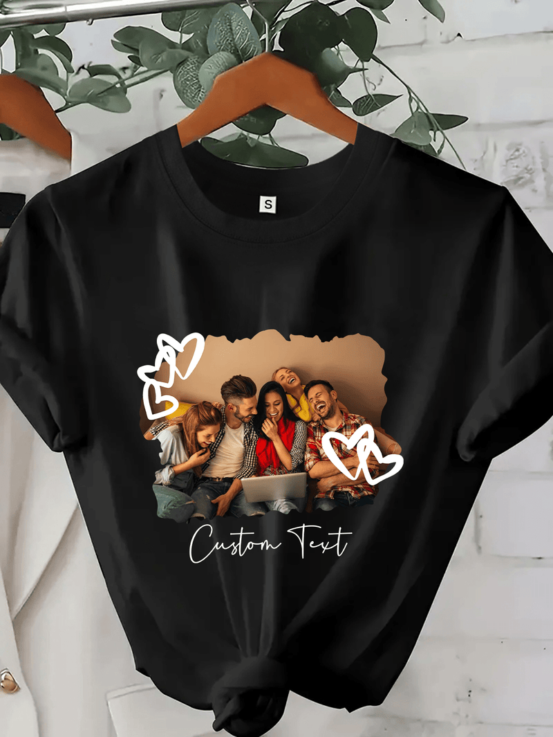 Women’s Custom Photo Shirt, Personalized Friend Picture Tee.