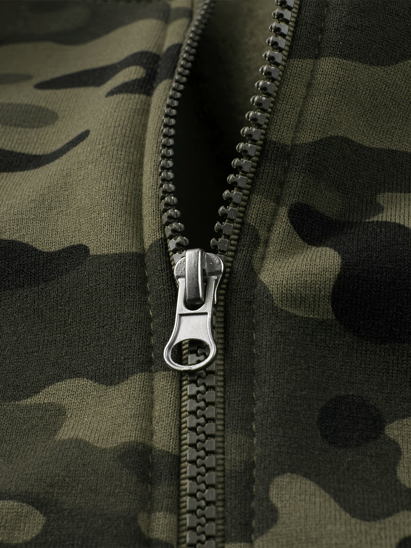 Men'S Outdoor Camouflage Sportswear Casual Hooded Tracksuit.