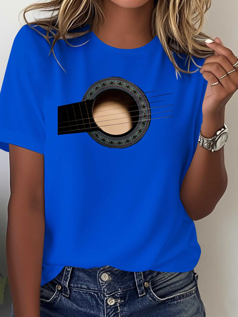 Women's Printed T-shirt Comfortable and Versatile Casual Short Sleeves.