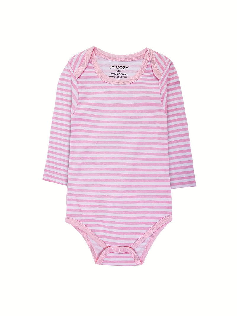 5pcs Newborn Long-Sleeved Romper Set, Baby Girl Pure Long-Sleeved.