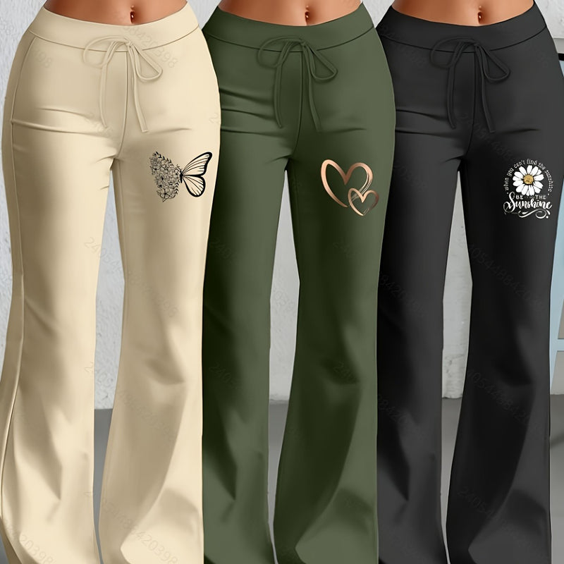 European and American Women's Fashion Flared Straight-Leg Pants.