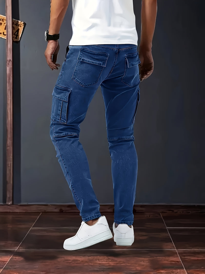 Men's Trendy Casual Long Pants with Multiple Pockets.