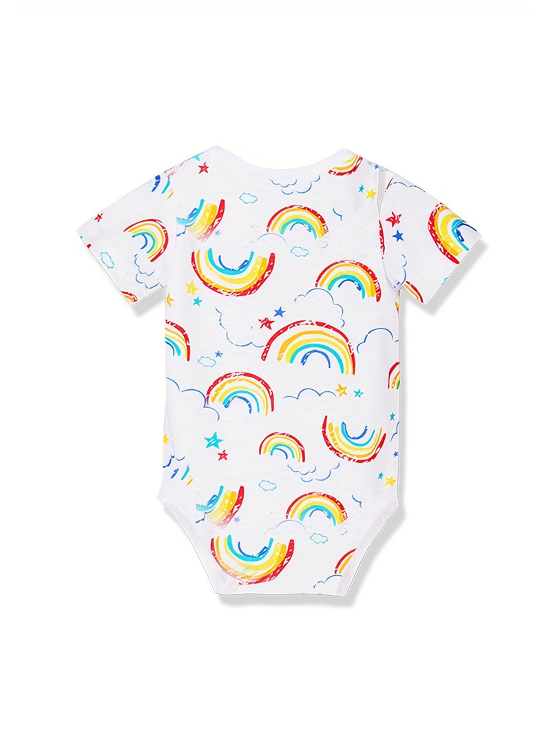 5pcs Cute Baby Girl 100% Cotton Short Sleeve Bodysuits.