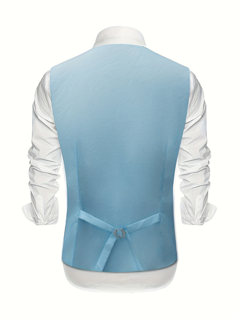 High-End Men's Formal Three-Piece Suit Set, Including a Blazer.