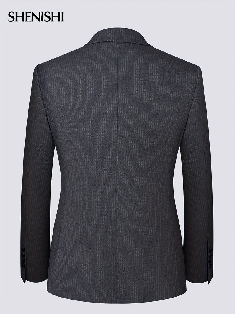 Men's Double-Breasted Suit Set, Casual Formal Wear.