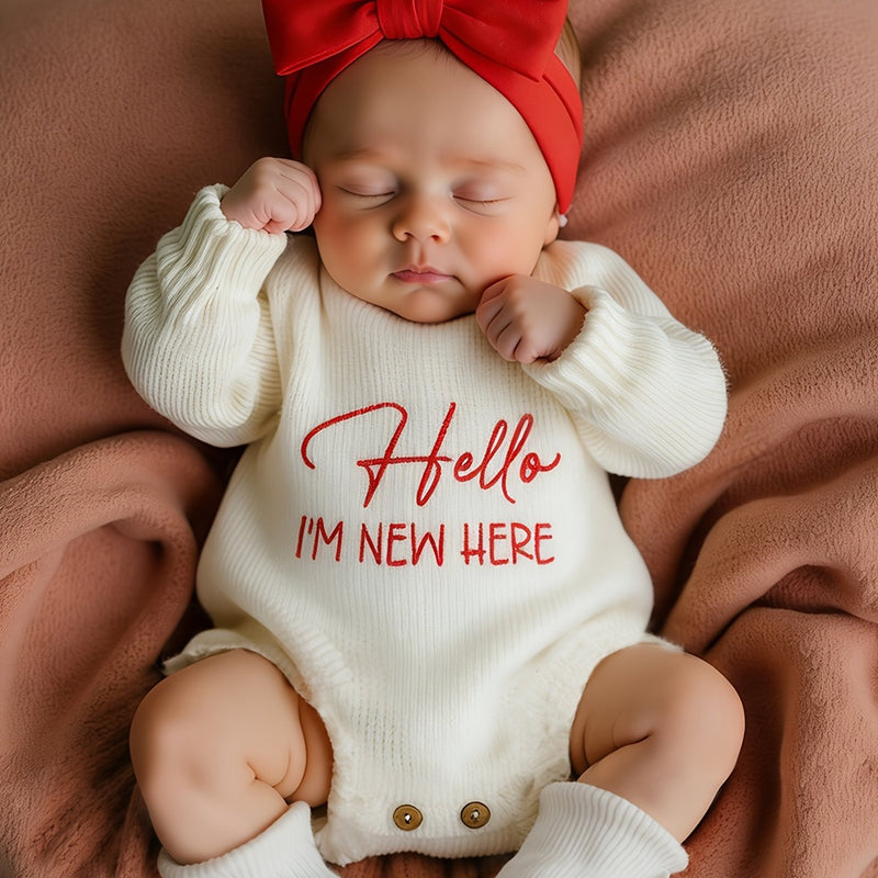 2pcs Newborn Photography Outfit, Baby Girl Knit Sweater with Bow Set.